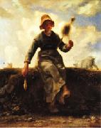 Jean Francois Millet The Spinner, Goat-Girl from the Auvergne USA oil painting artist